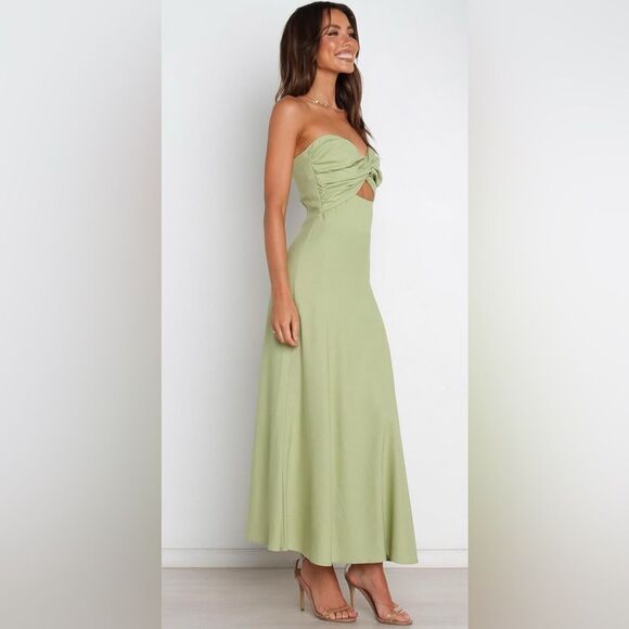 Petal & Pup Rosetta Cutout Cotton & Linen Strapless Dress-Size 2 NWT - Picture 6 of 15